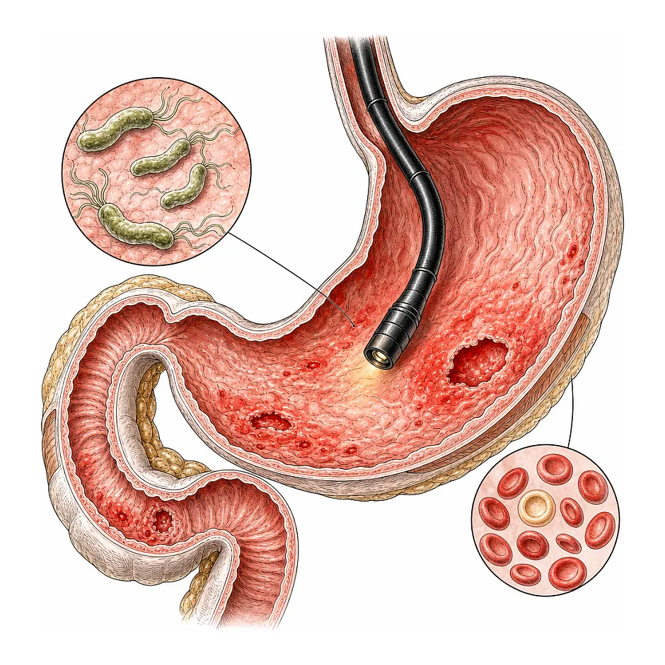 درمان فقر آهن و عفونت H. pylori پس از اندوسکوپی