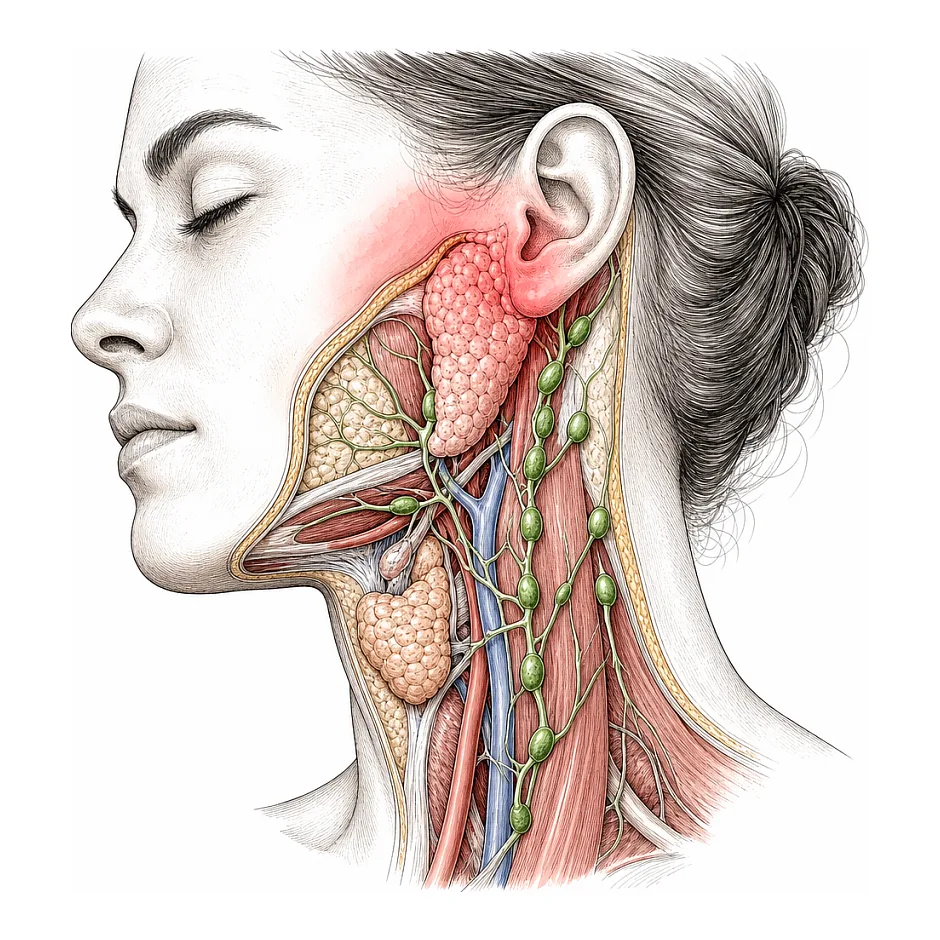 تورم دردناک زیر گوش در گردن — چه علتی دارد؟