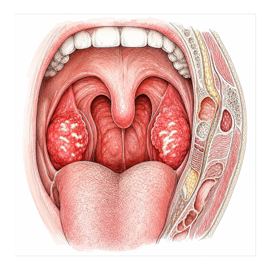 خطرات قرمز شدن گلو و خطوط سفیدی روی لوزه
