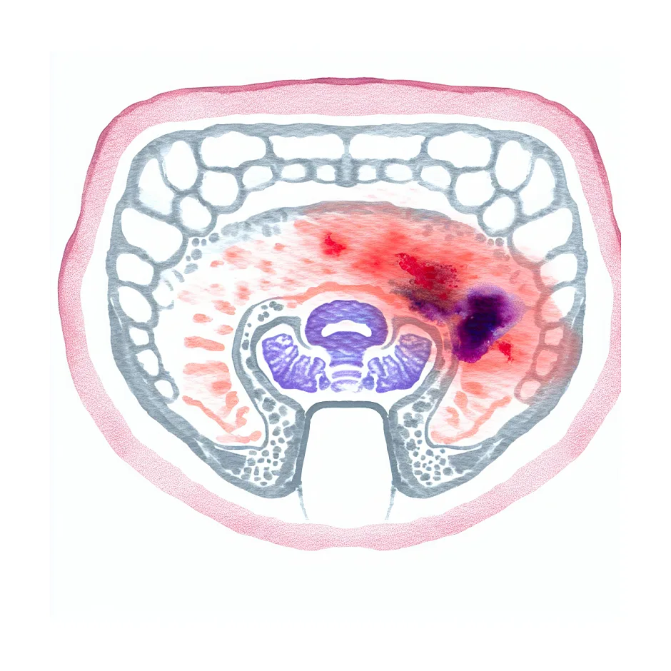 کبود شدن گاه‌به‌گاه اطراف ناف و خارش در زنان