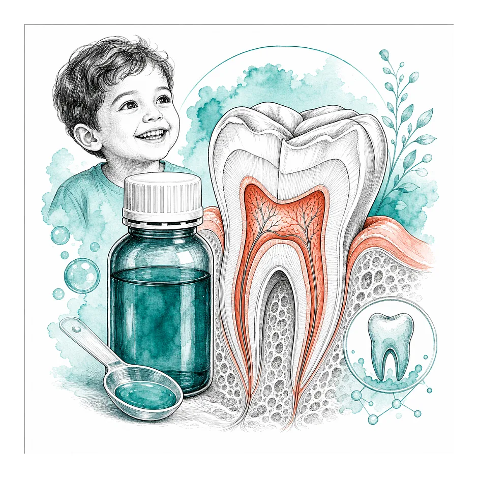 هدایت مصرف شربت Osteocare و تغییر رنگ دندان کودک