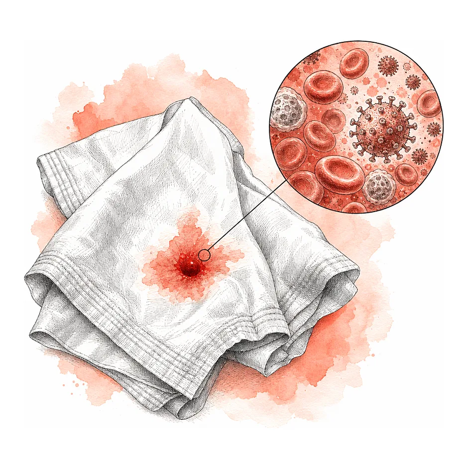 احتمال انتقال ویروس HIV از طریق تماس با خون آلوده روی دستمال کاغذی
