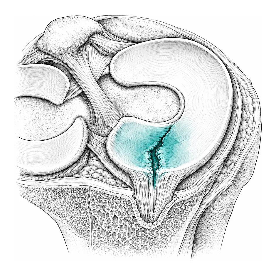 پارگی ریشه شاخ خلفی منیسک داخلی چیست؟