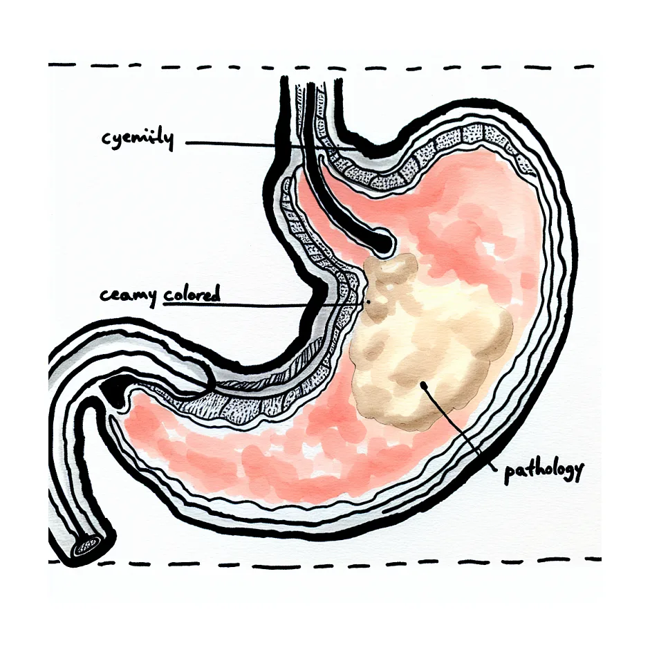 بافت کرم رنگ در پاتولوژی معده و احتمال سرطان