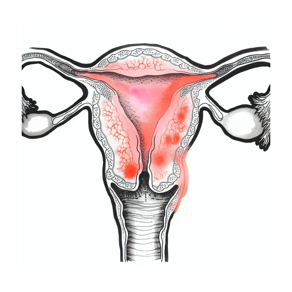 رحم بزرگ با اکوژنیسیته هموژن و خونریزی زیاد قاعدگی