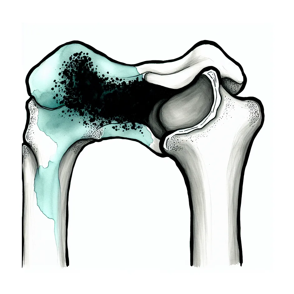 لکه‌های سیاه روی استخوان در ام‌آر‌آی شانه و کتف