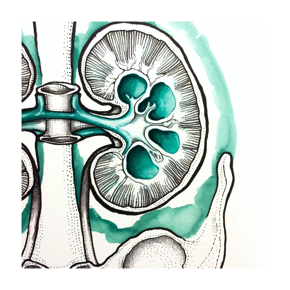 اتساع مختصر سیستم پیلوکالیسیل و سنگ ریزه کلیه راست
