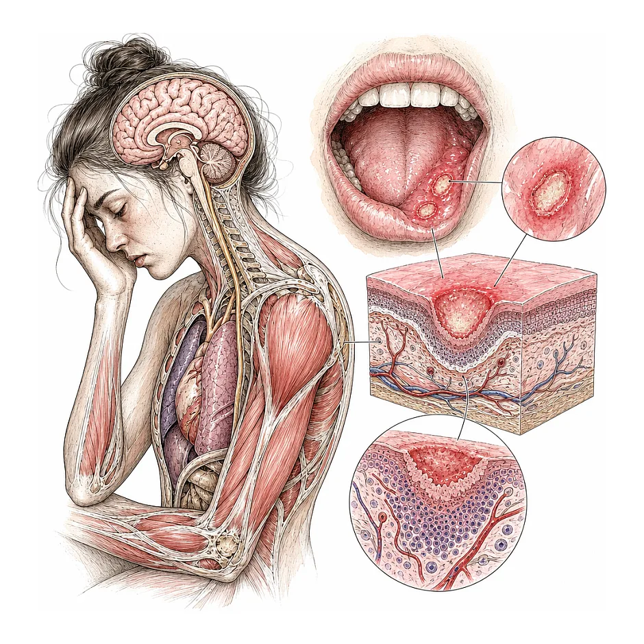 علائم خستگی زیاد و زخم دهان چیست؟