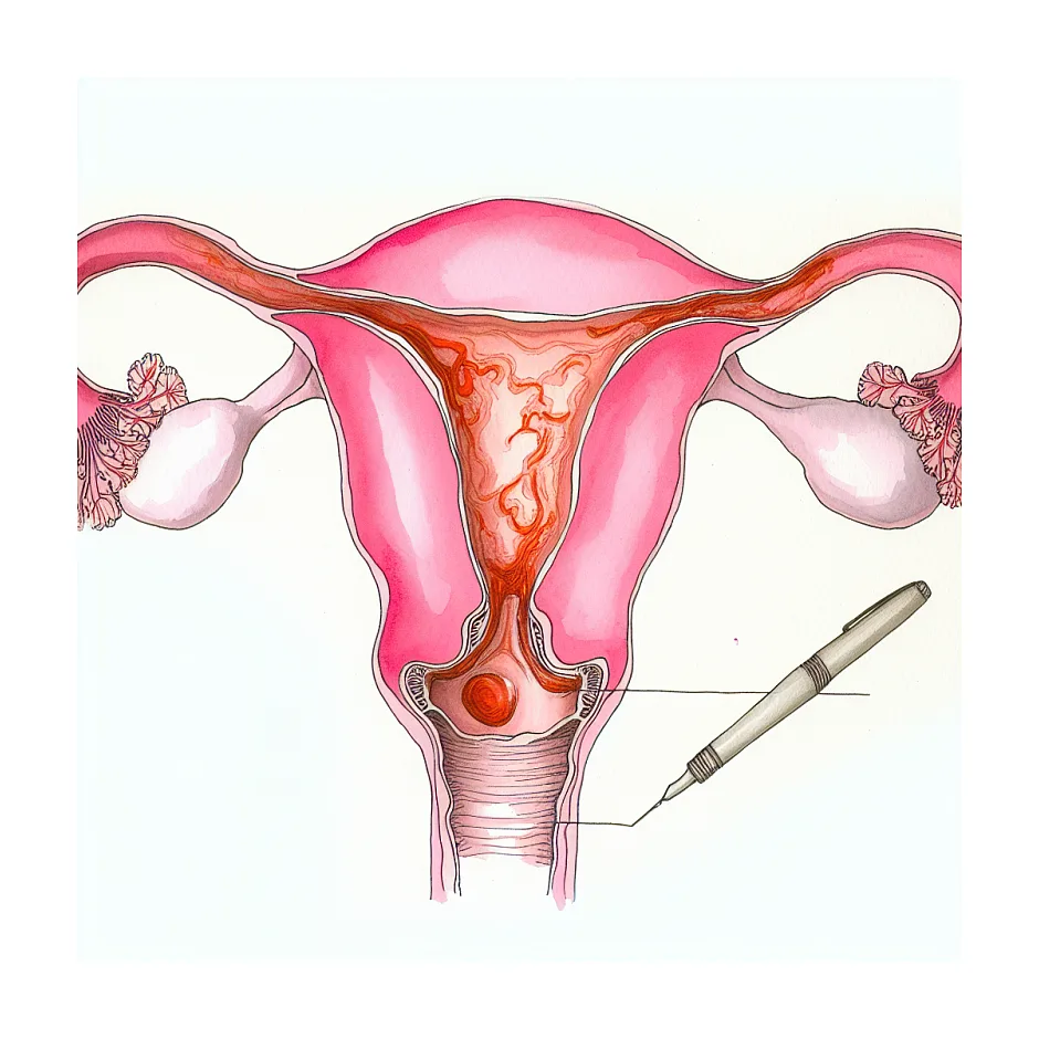 ضخامت رحم ۱۷ تا ۱۱ میلی‌متر و نیاز به کورتاژ