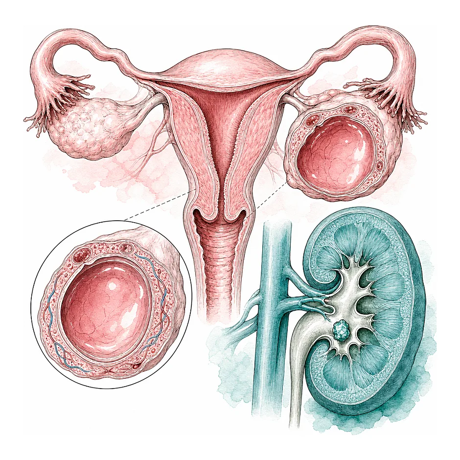 درمان کیست تخمدان و سنگ کلیه همراه با استفاده از IUD
