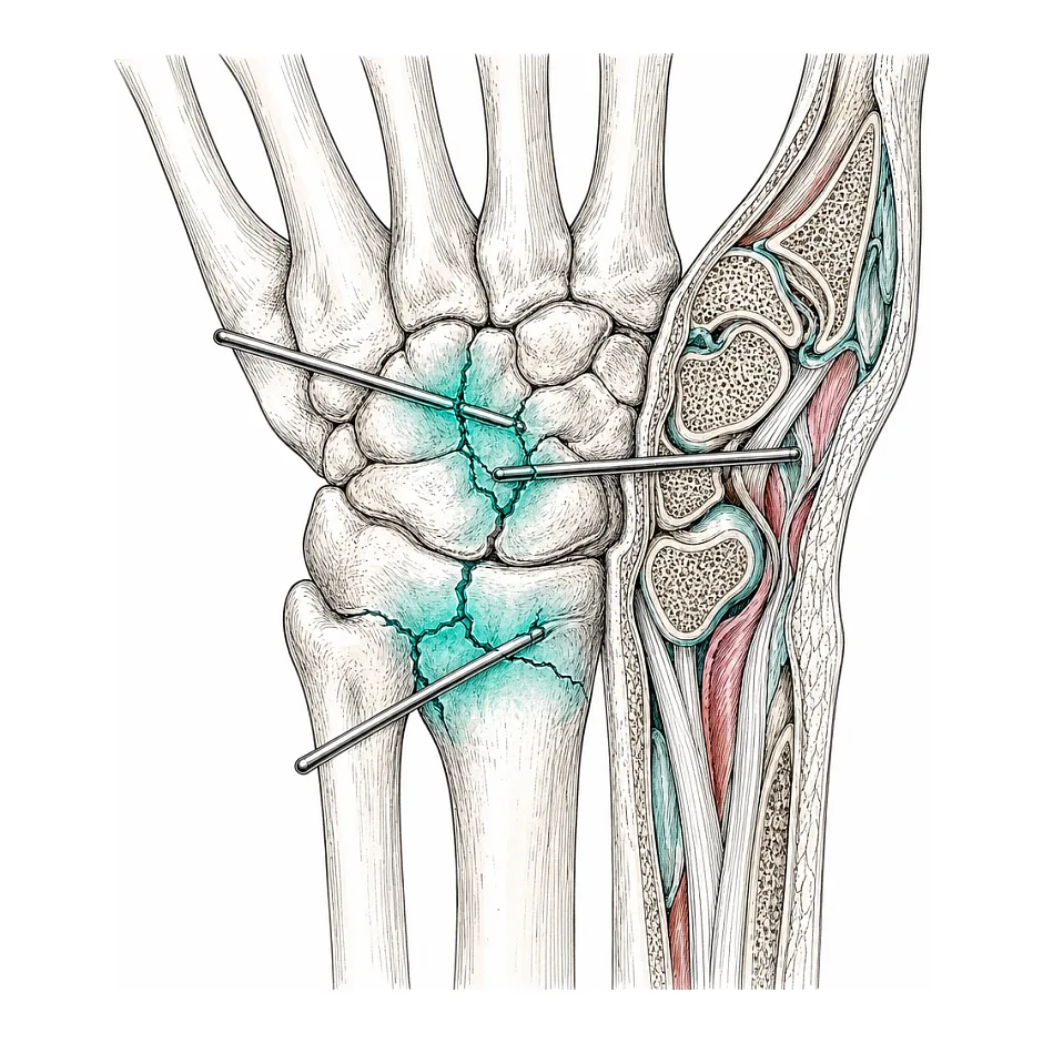 علائم شکستگی و پین‌گذاری مچ دست - احساس سوزش و پیشگیری از عفونت