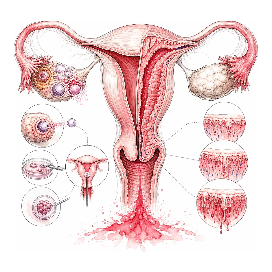 کاهش حجم و تعداد روزهای خونریزی پریود: تاثیرات IVF و علائم نگران‌کننده