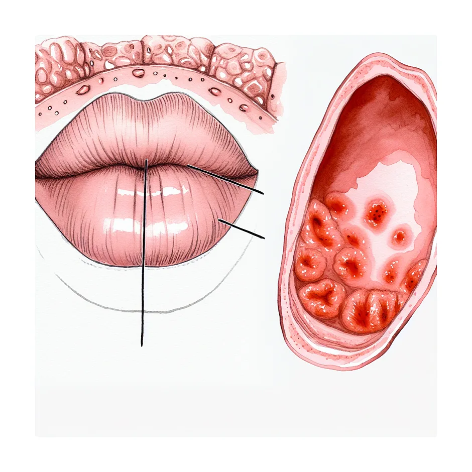 علت دانه‌های روی لب و بزرگ شدن آنها