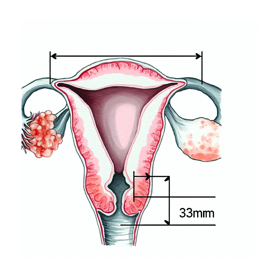 طول سرویکس ۳۳ میلی‌متر در بارداری ۲۰ هفته