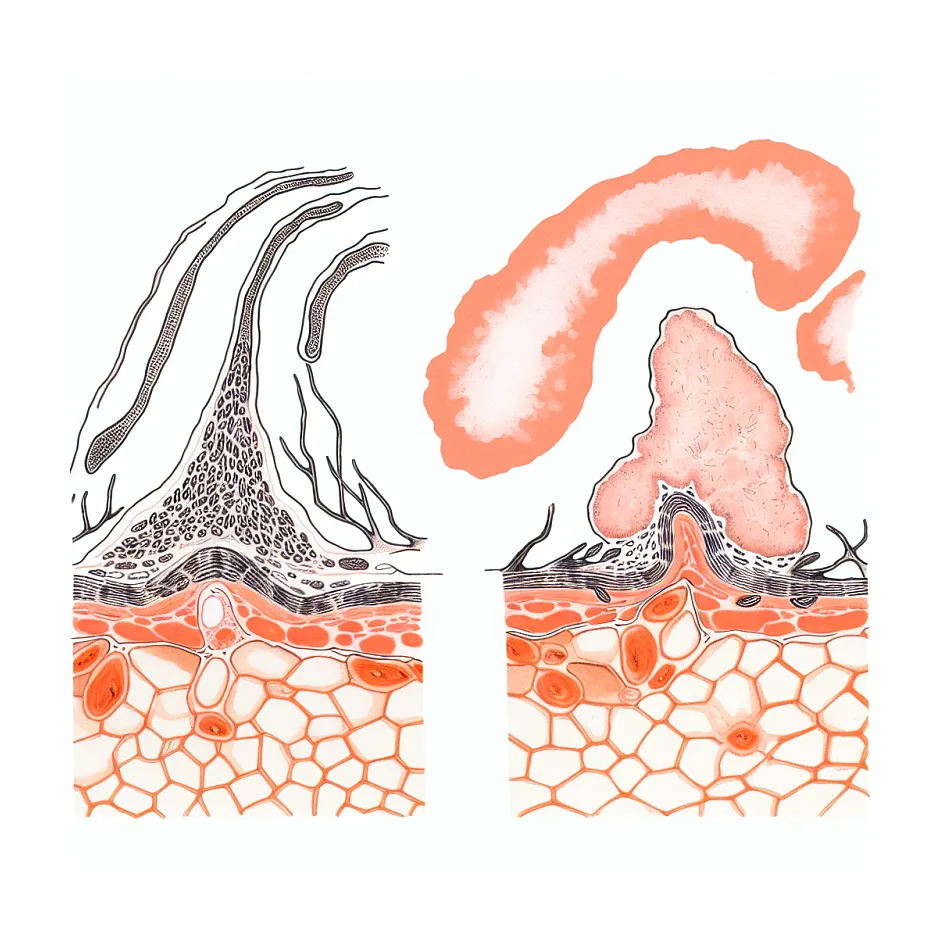 روزنه مو یا پوست پرتقالی پستان — فرق و تشخیص