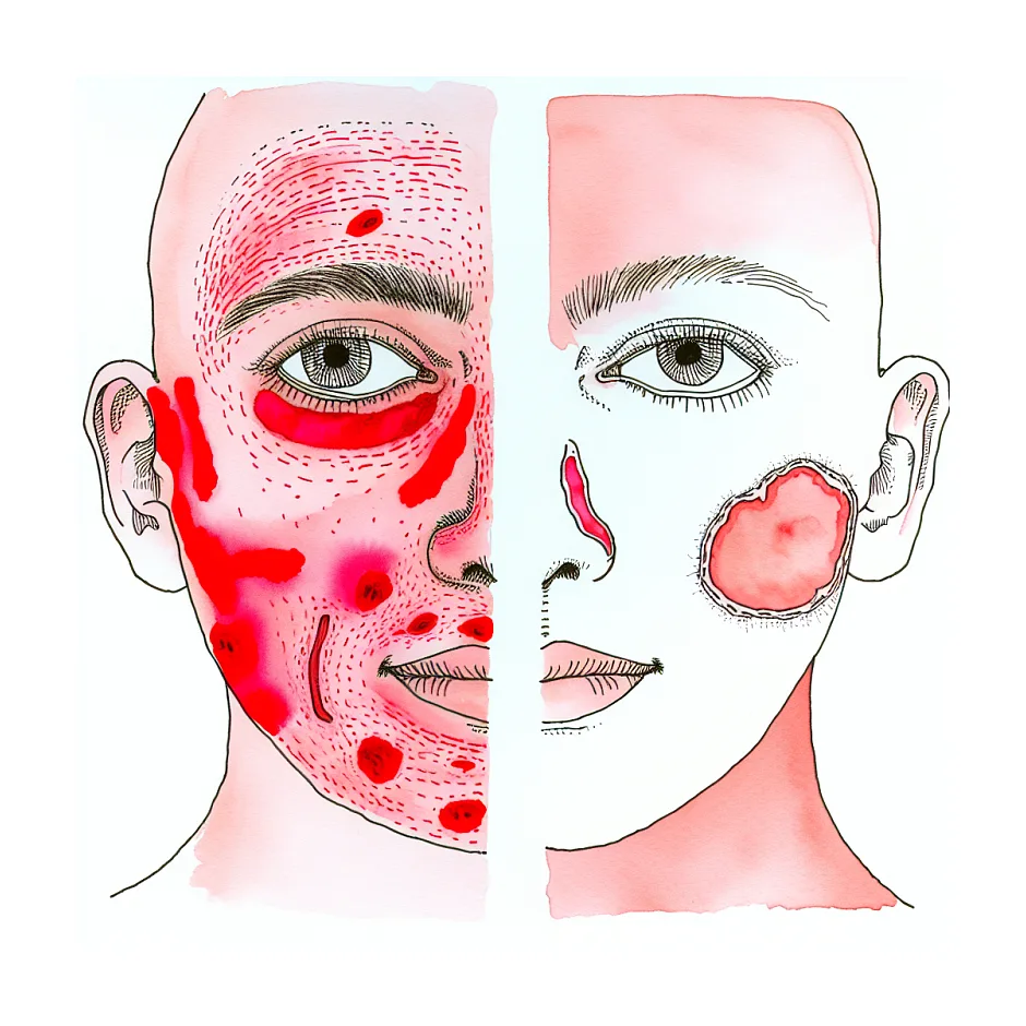 درمان قرمزی و گودی بعد از برداشتن خال صورت