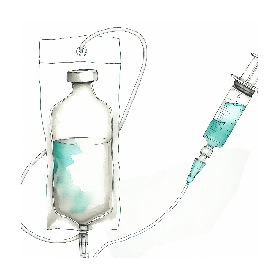 تزریق آمپول ب‌کمپلکس داخل سرم نرمال‌سالین