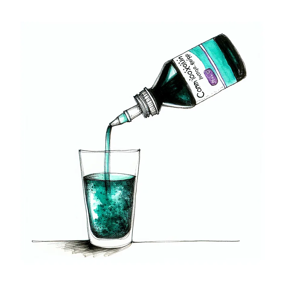 رنگ شربت کوآموکسی‌کلاو بعد از حل کردن در آب