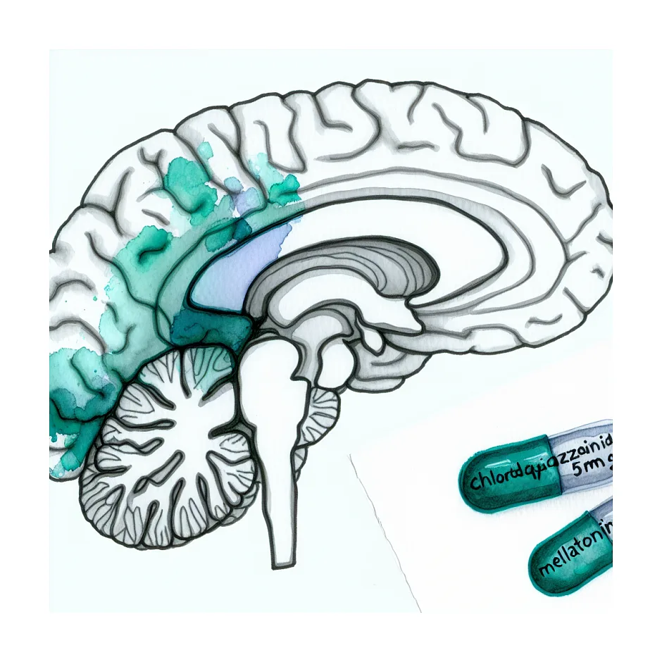 تداخل کلردیازپوکساید ۵ با ملاتونین ۱ میلی‌گرم