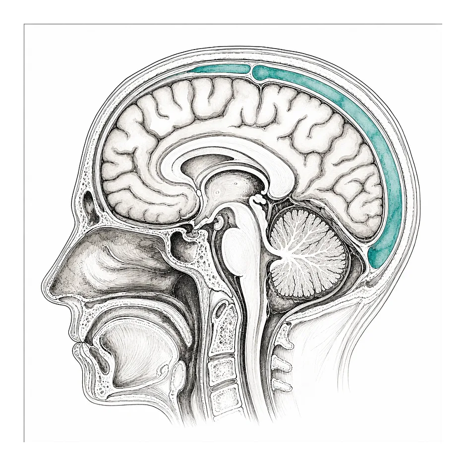 لکه سفید شبیه سینوس وریدی در MRI مغز