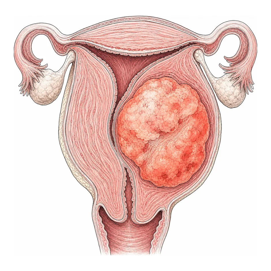 توده هتروژن ۹۰ میل در دیواره رحم - آیا خطرناک است؟