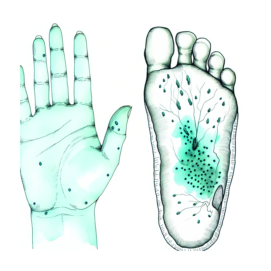 علت جوش‌های ریز و آبدار کف دست و پا چیست؟