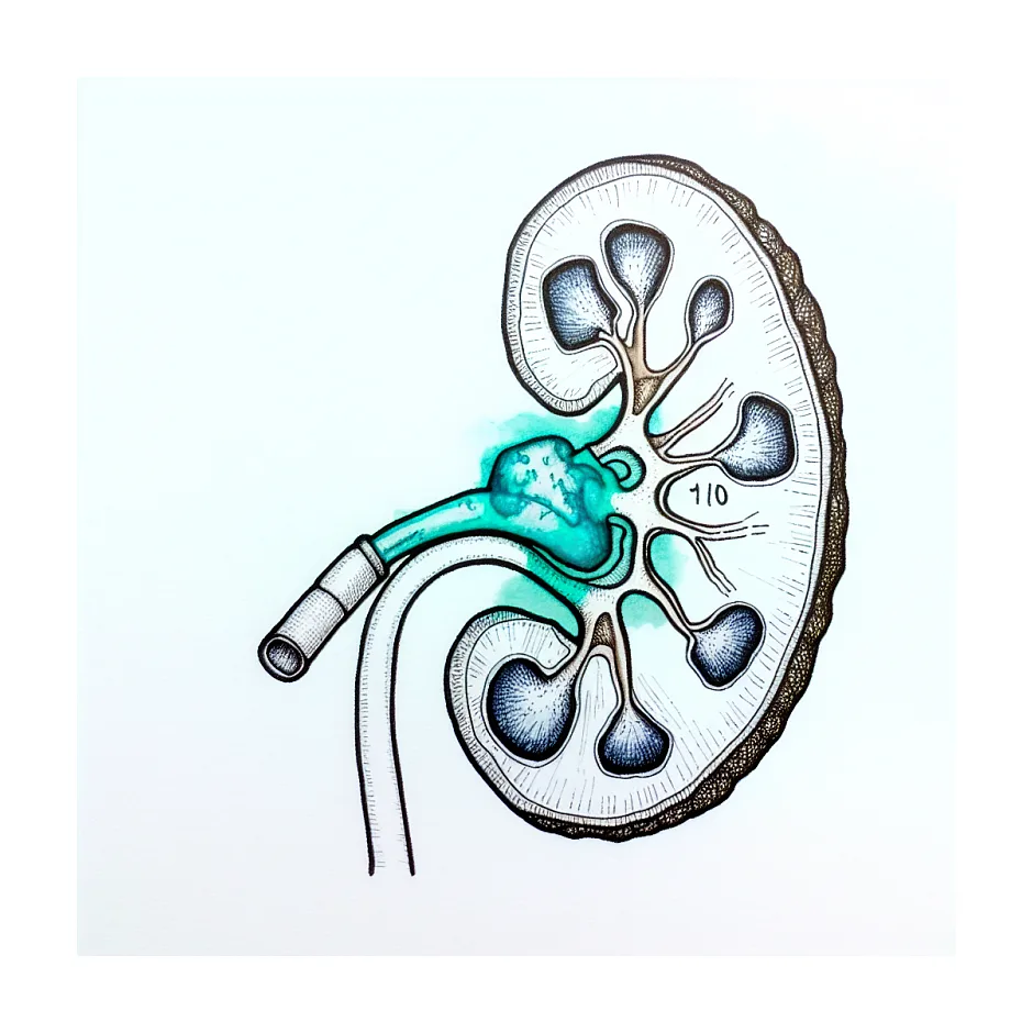 دفع سنگ ۱۰ میلی‌متری قبل UVJ بدون جراحی