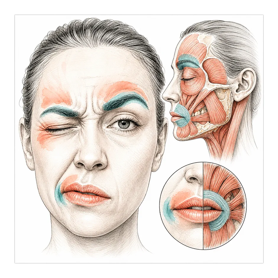 علائم گرفتگی ناگهانی اعضای صورت از جمله لرزش ابرو و لب چیست؟