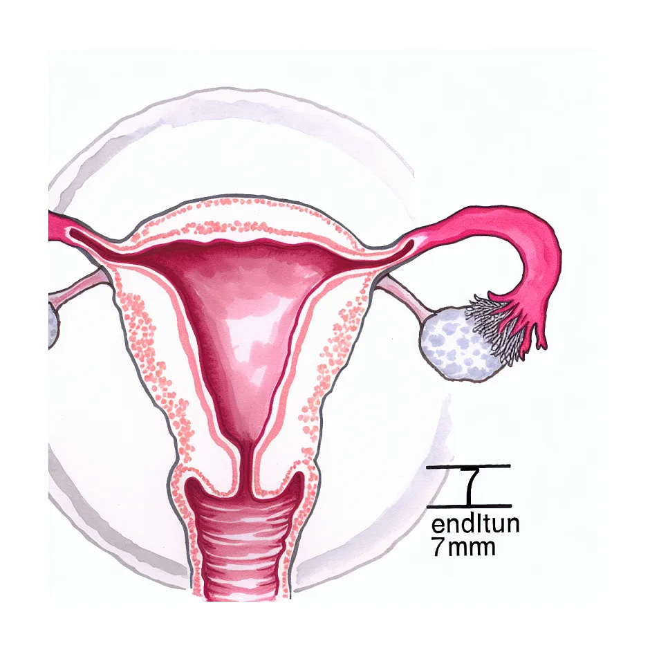 ضخامت آندومتر ۷ میلی‌متر در روز دوم قاعدگی
