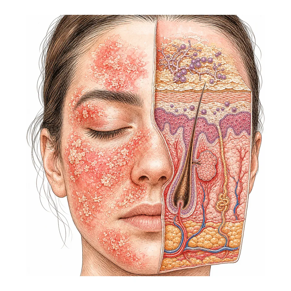 التهاب صورت: درماتیت سبوره یا عفونت قارچی؟