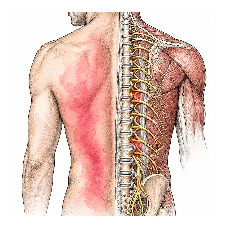 سوزش یک‌طرفه پشت بدن؛ علت و راهکار سریع
