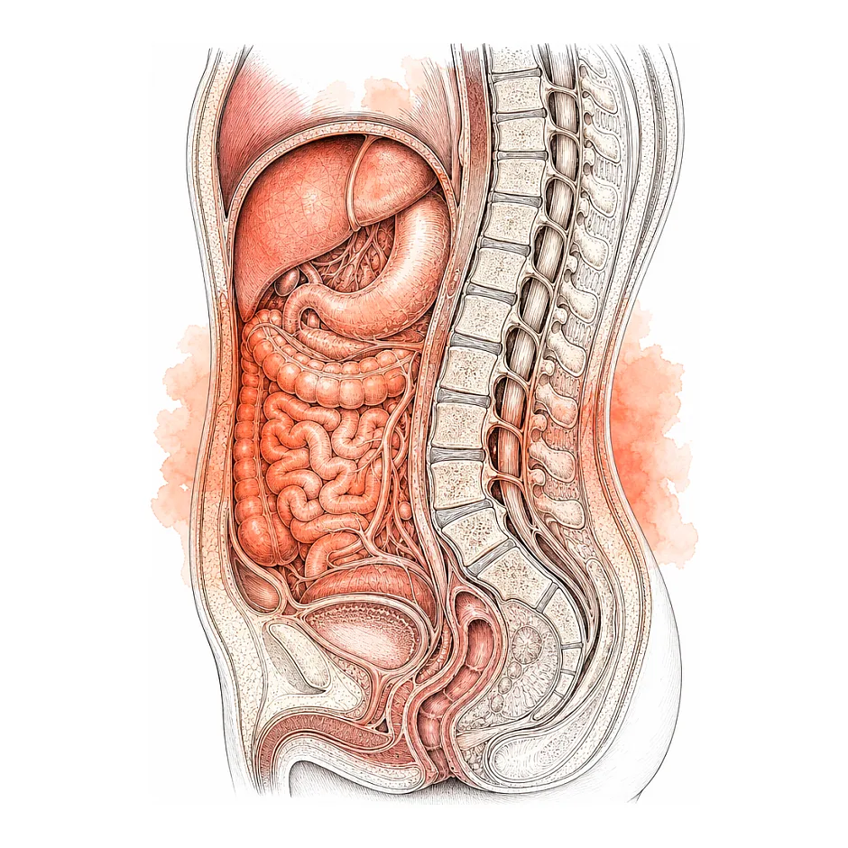 علت گرم شدن ناحیه شکم و ستون فقرات بدون درد چیست؟