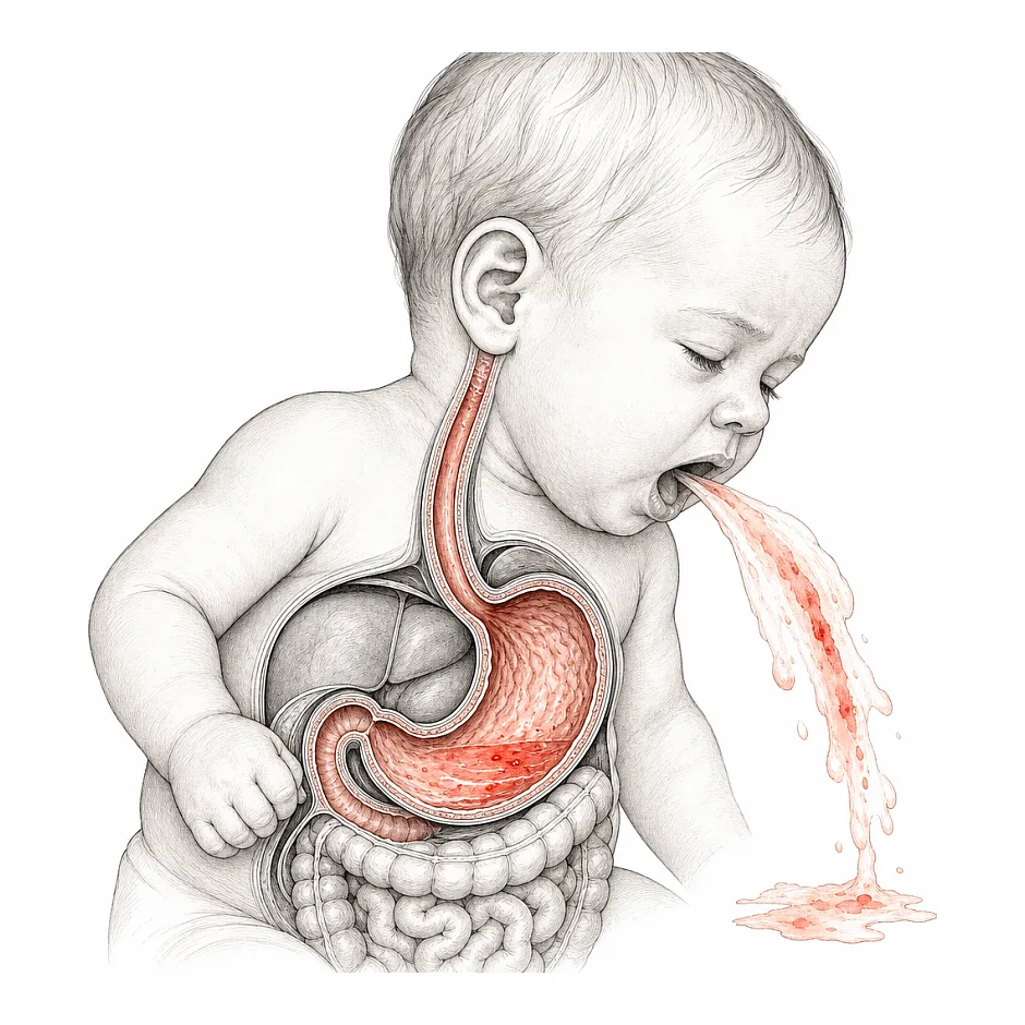 خون در استفراغ نوزاد - علل و راهکارهای مراقبتی