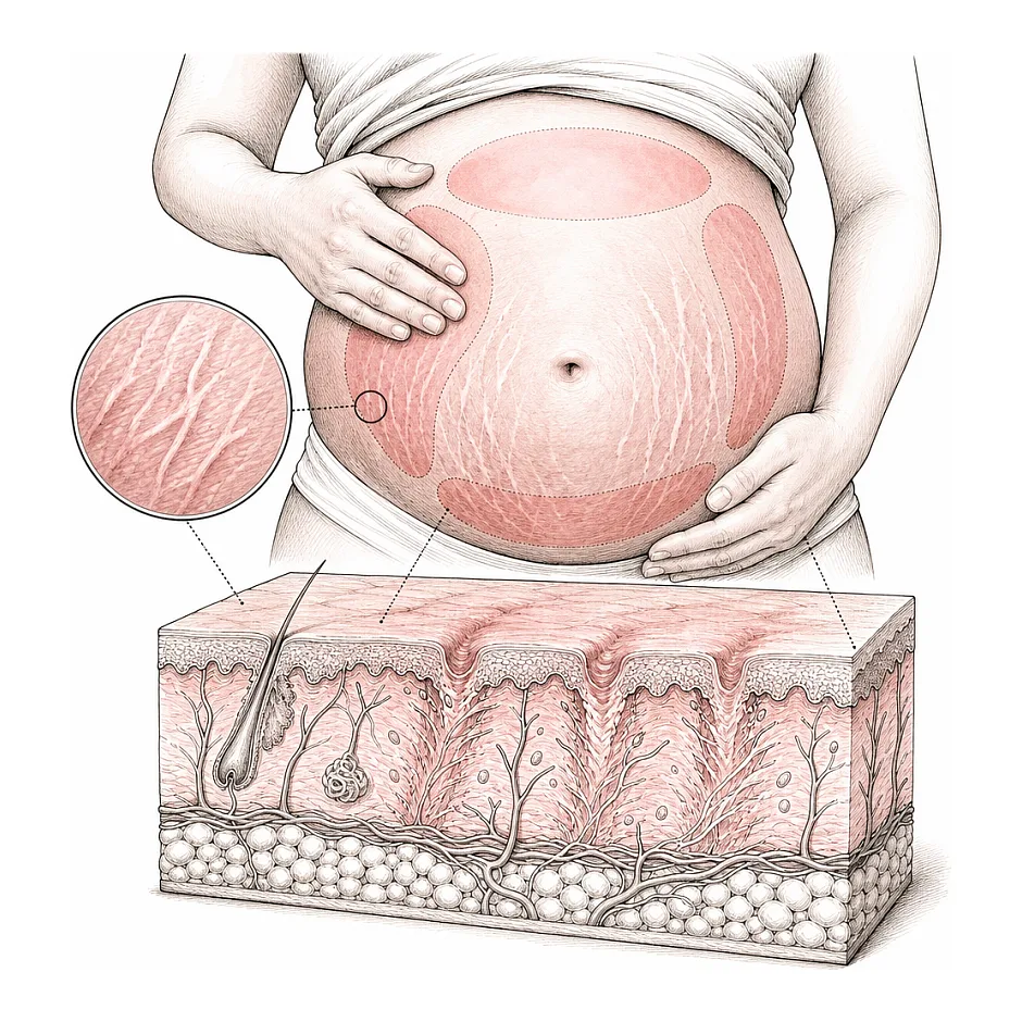 استفاده از کرم اوسرین برای پیشگیری از ترک شکم در بارداری