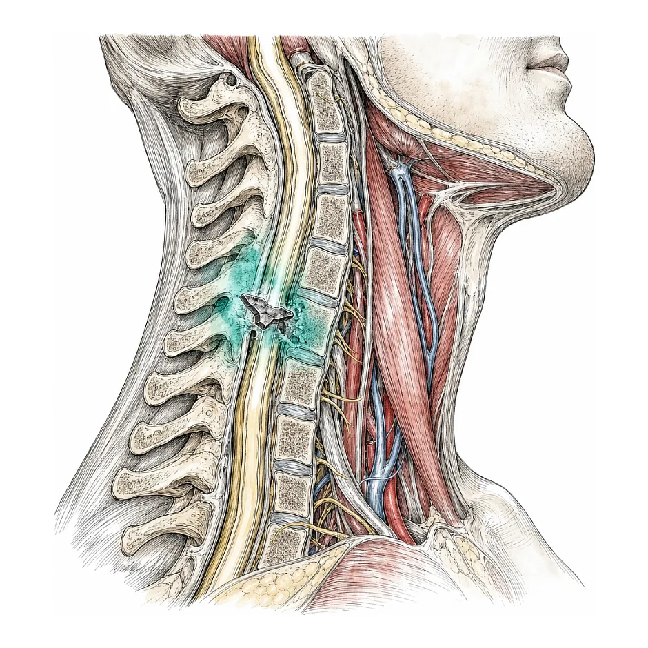 مشکلات ترکش در گردن و اثرات نزدیکی به نخاع