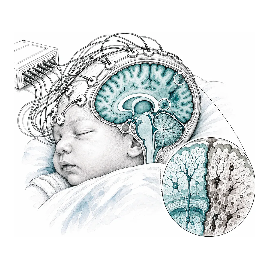 تشخیص CP و کمبود اکسیژن به مغز نوزاد از طریق نوار مغز EEG