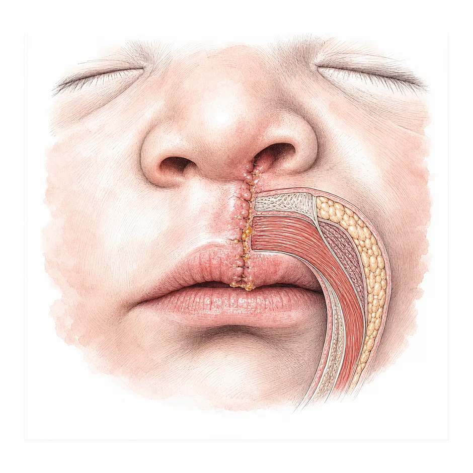 ترشحات پس از جراحی شکاف لب نوزاد؛ طبیعی یا عفونت؟