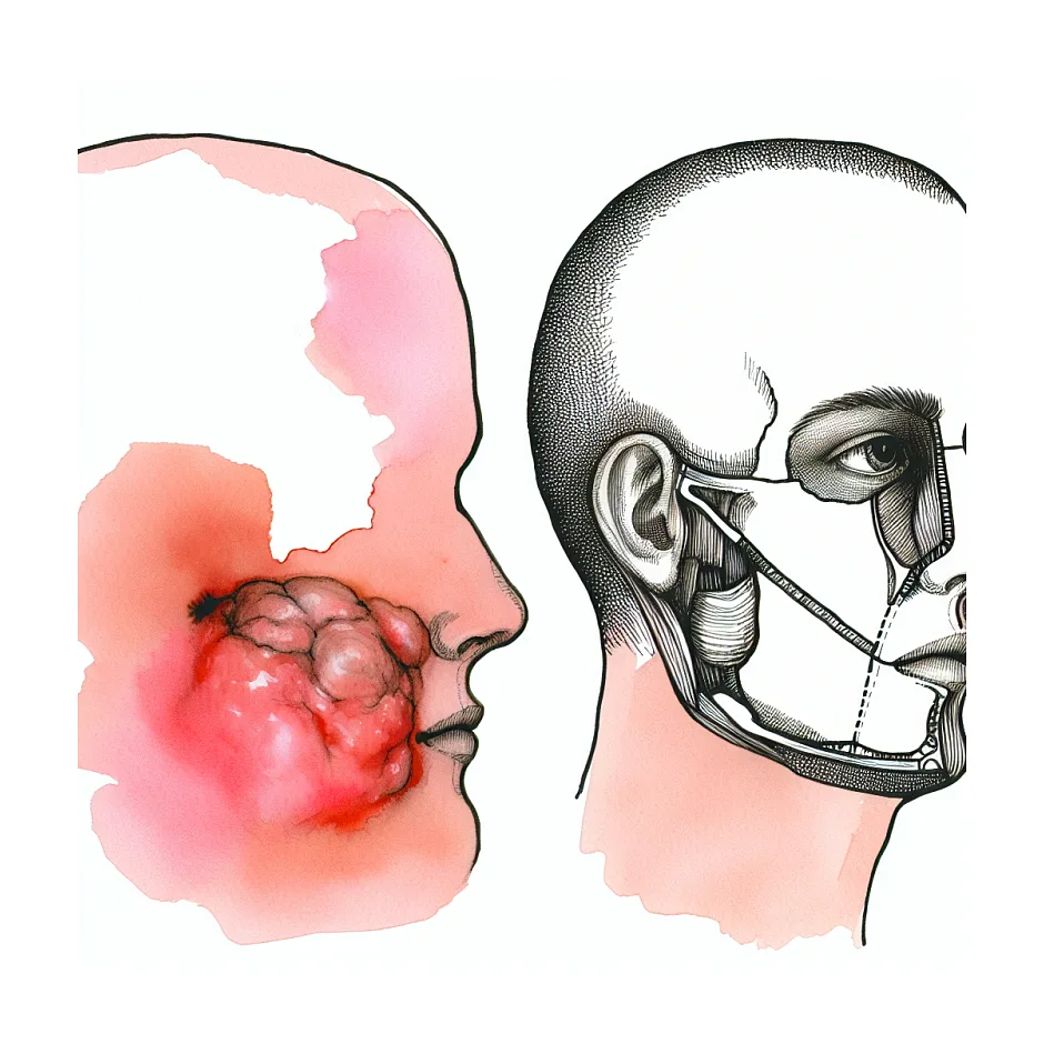 علت تورم یک طرف صورت و توده جلوی گوش چیست؟
