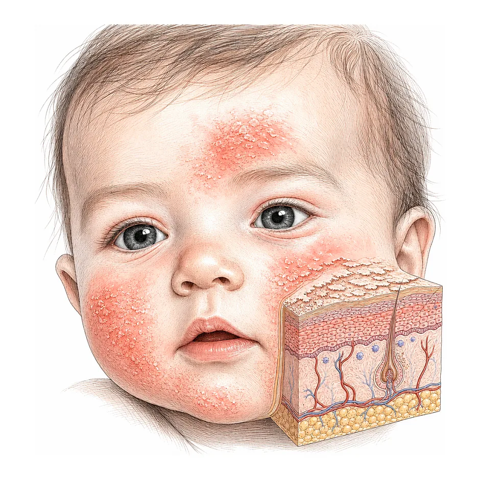 علت خشکی و قرمز شدن پوست صورت نوزاد چیست؟