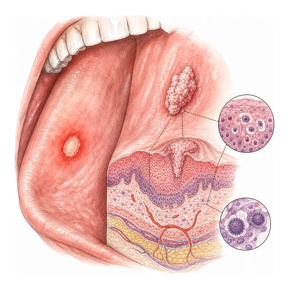 تفاوت بین آفت دهان و عفونت HPV: علائم و تشخیص