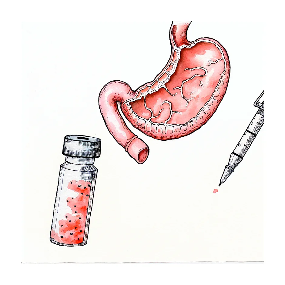 تفسیر رنگ قرمز نمونه بیوپسی آندوسکوپی معده