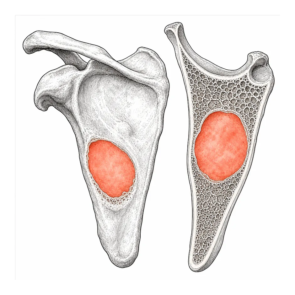 ضایعه سالید کیستیک در اسکاپولای راست: تفاوت بین MRI و سونوگرافی