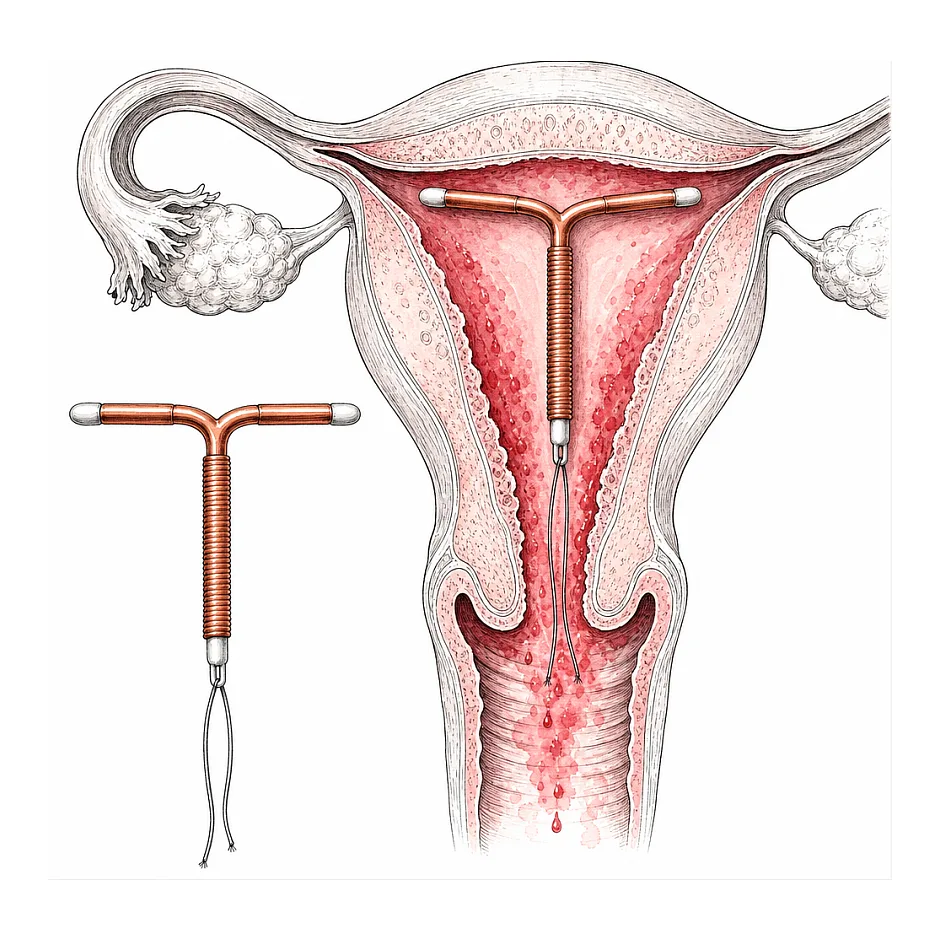 عوارض ناشی از گذاشتن IUD مسی: خونریزی و لکه بینی