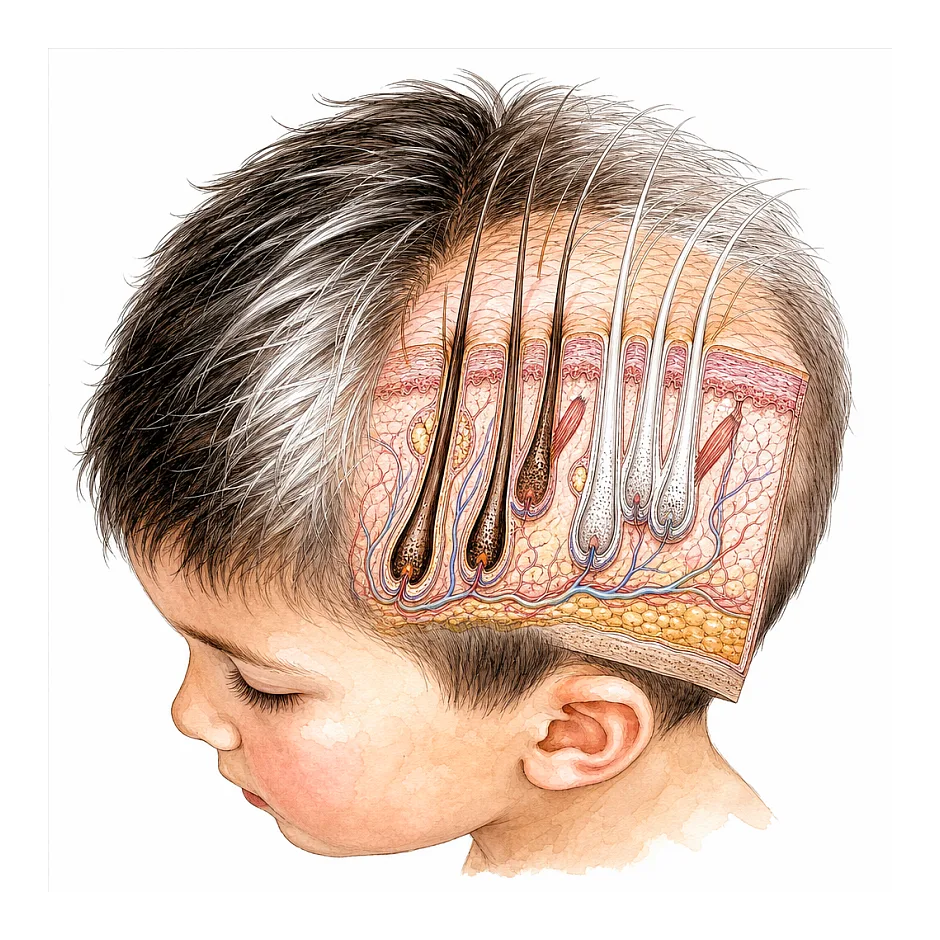 آیا موهای سفید در کودک 3 ساله قابل درمان است؟