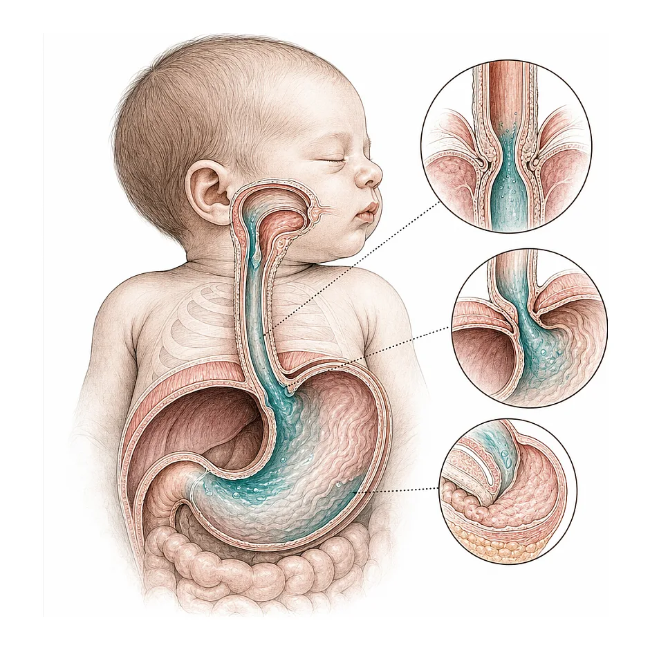 علت ابتلا به رفلاکس پنهان در نوزاد چیست؟