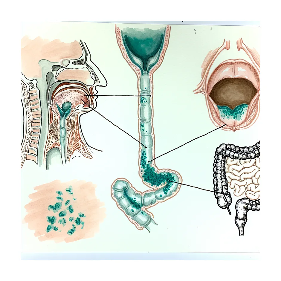 دفع مخاط در مدفوع و قورت دادن خلط گلو