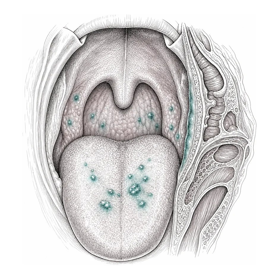 علل و درمان ضایعه‌های ته حلق و زبان در افراد سیگاری