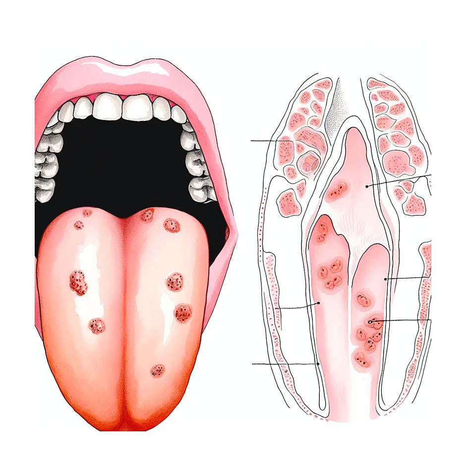 علت جوش کنار زبان و برآمدگی‌های دو طرف زبان