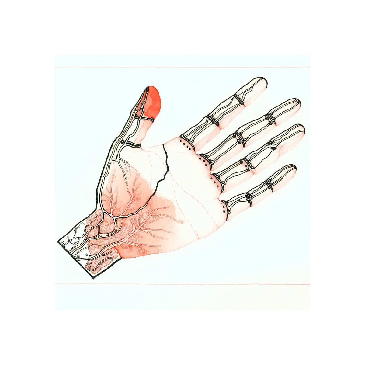 علت داغی کف دست بدون مشکل تیروئید و کم‌خونی