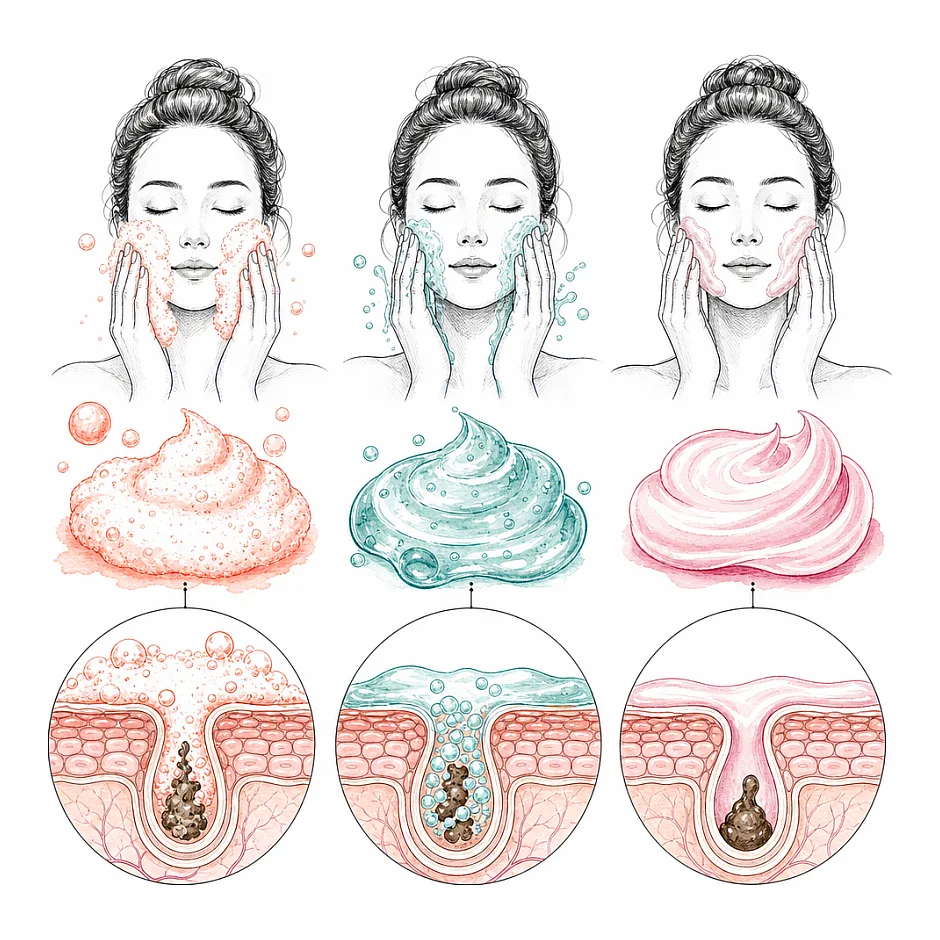 فوم، ژل یا شیرپاک کن: کدام نوع برای پوست مختلط مناسب است؟